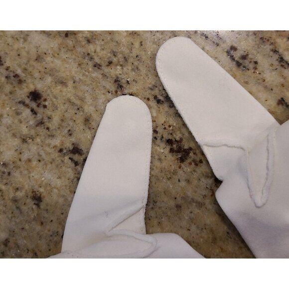 Vintage Size S 6.5 Ivory Cotton Beaded Waterfall Formal 12.5" Long Gloves - Picture 13 of 16